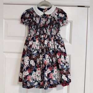 Janie and Jack Floral Dress with Peter Pan Collar and Bow